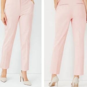 NEW ANN TAYLOR OPAL BLUSH COTTON ANKLE PANTS SIZE 0 WITH TAGS